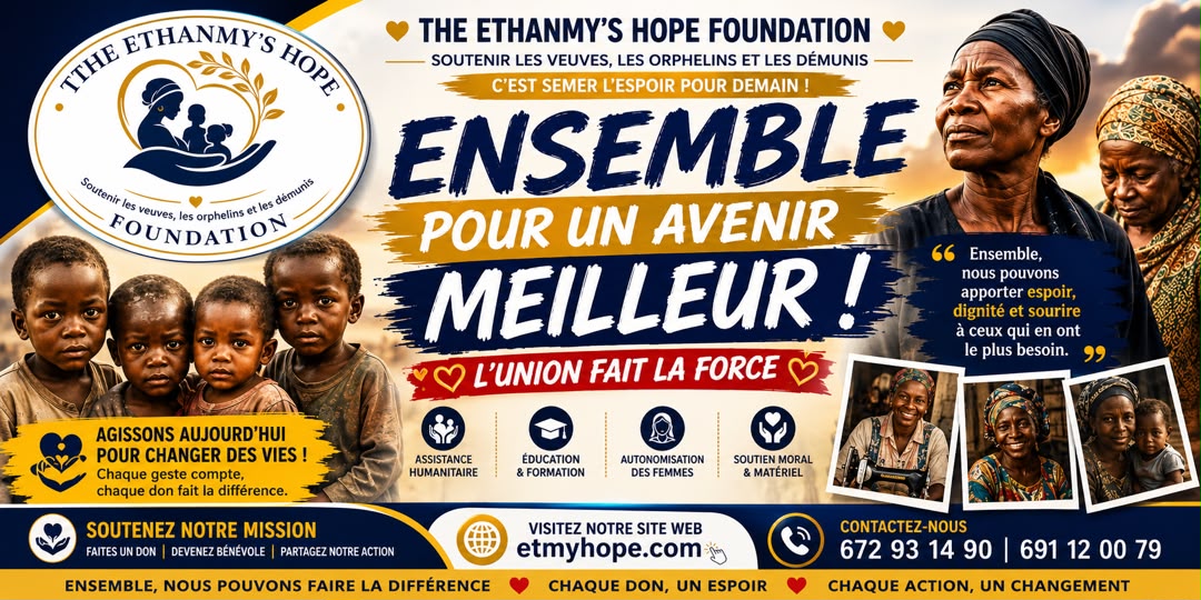 Affiche de la fondation : Ensemble pour un avenir meilleur, l'union fait la force